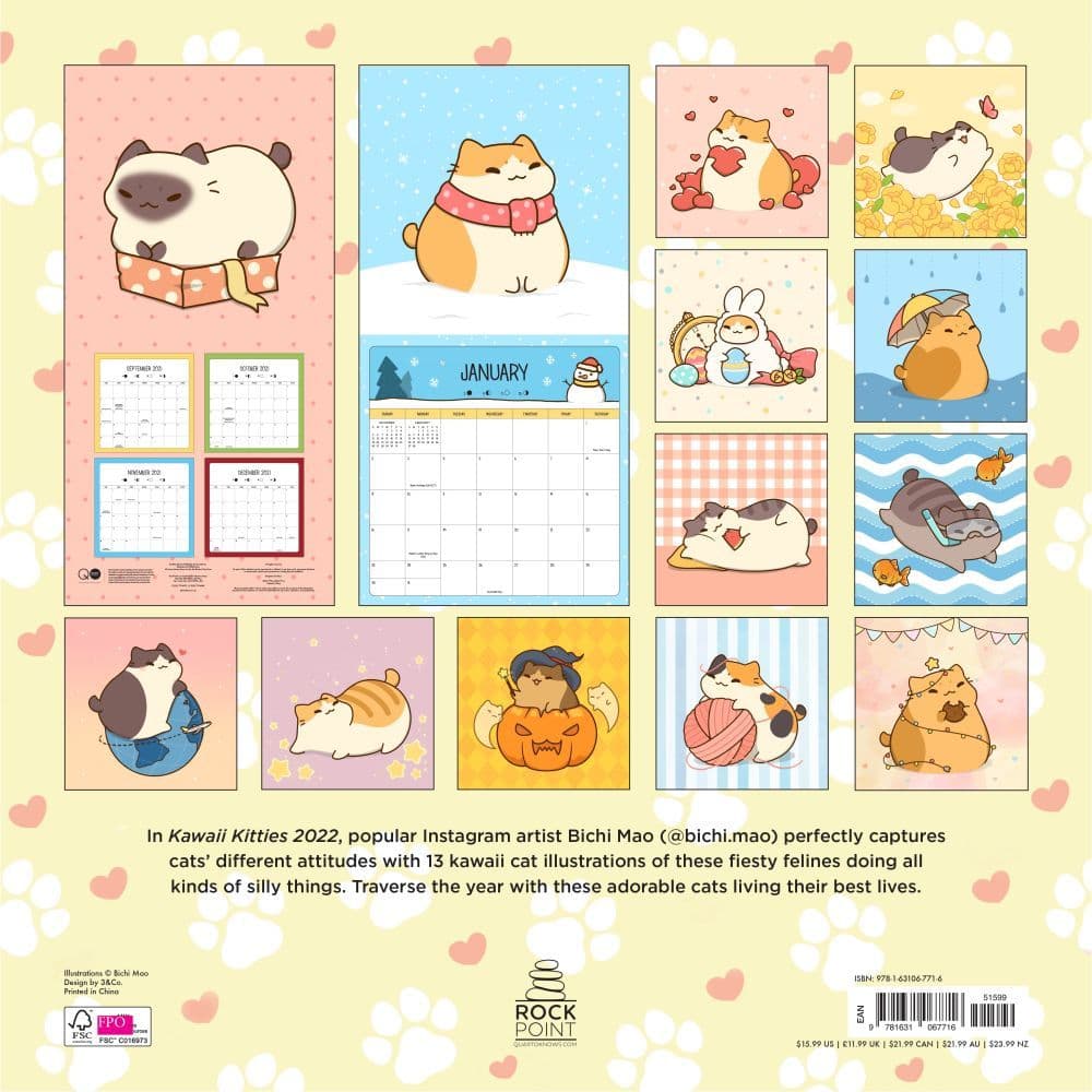 Kawaii Calendar Customize and Print