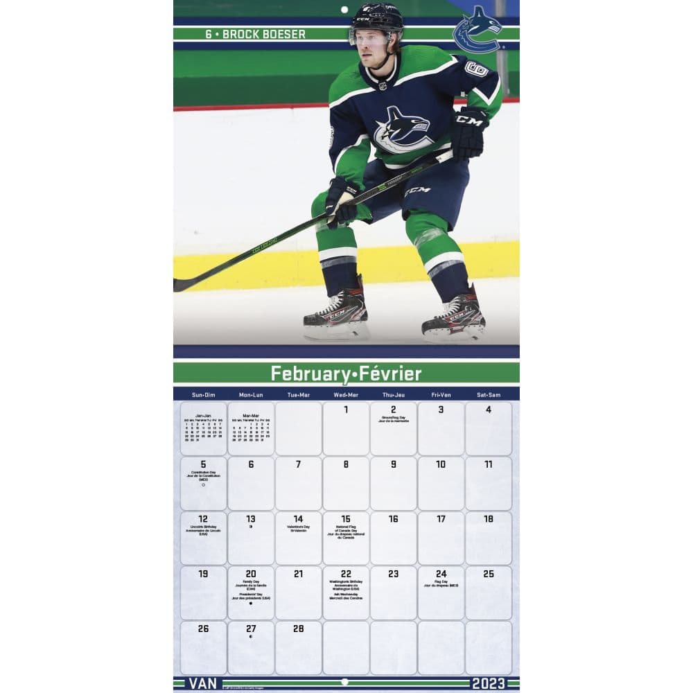 NHL Vancouver Canucks 2023 Wall Calendar - Calendars.com