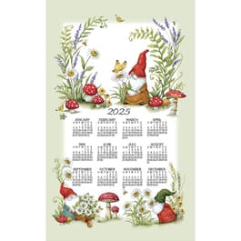 Garden Gnomes 2025 Kitchen Towel Calendar