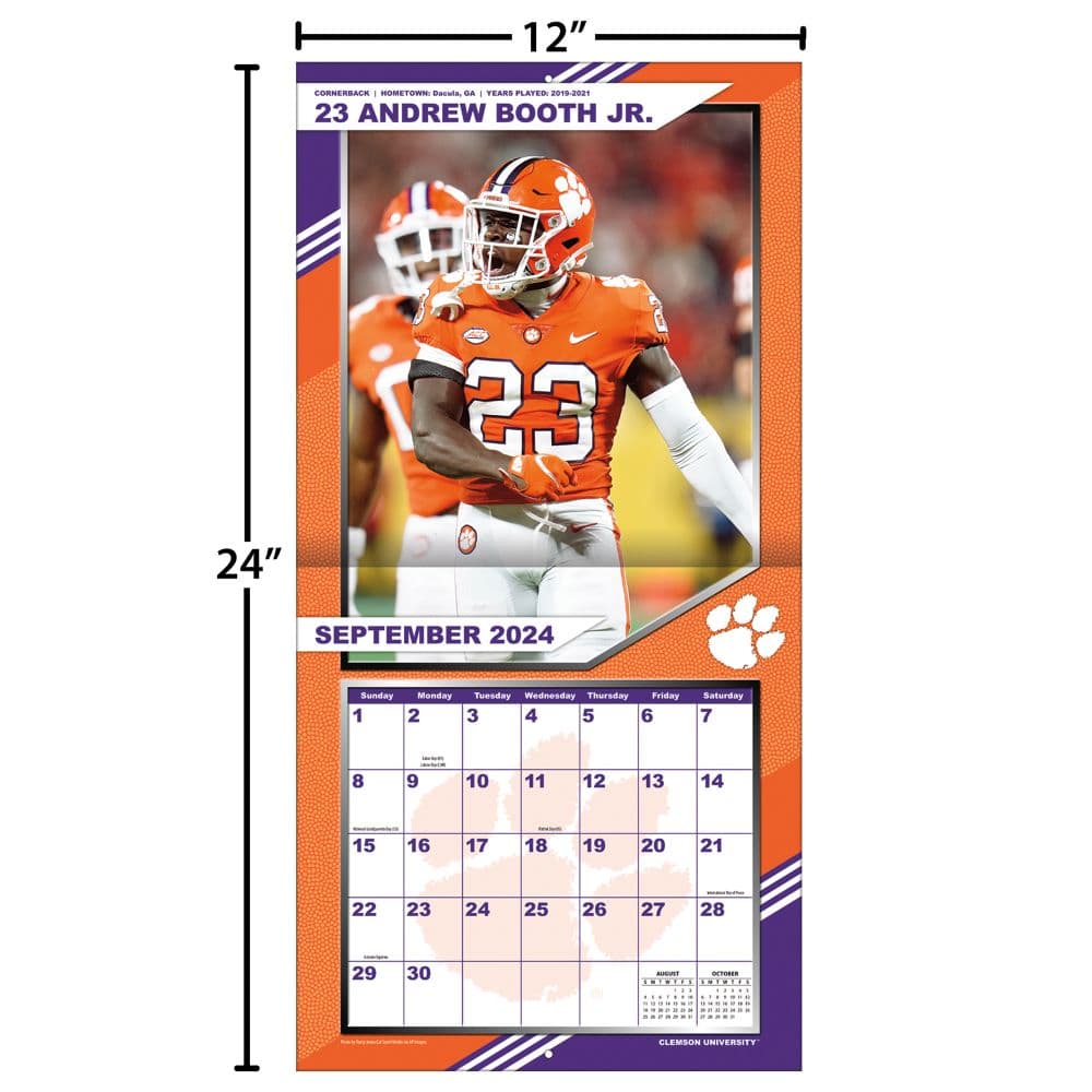 Clemson Tigers 2025 Wall Calendar_ALT5