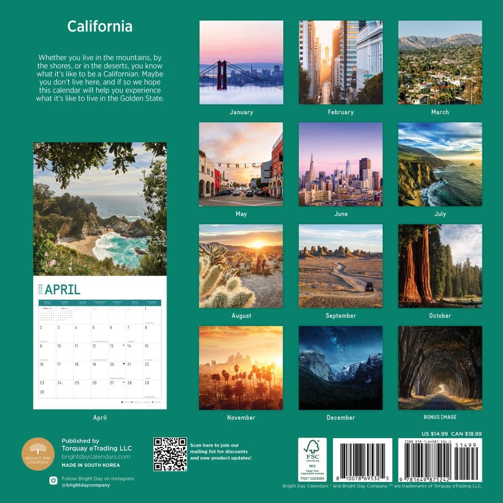 California-2023-Wall-Calendar - Calendars.com