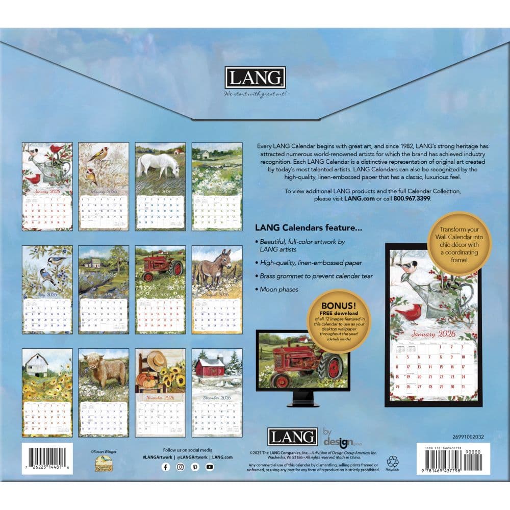 Fields of Home 2026 Wall Calendar by Susan Winget_ALT2