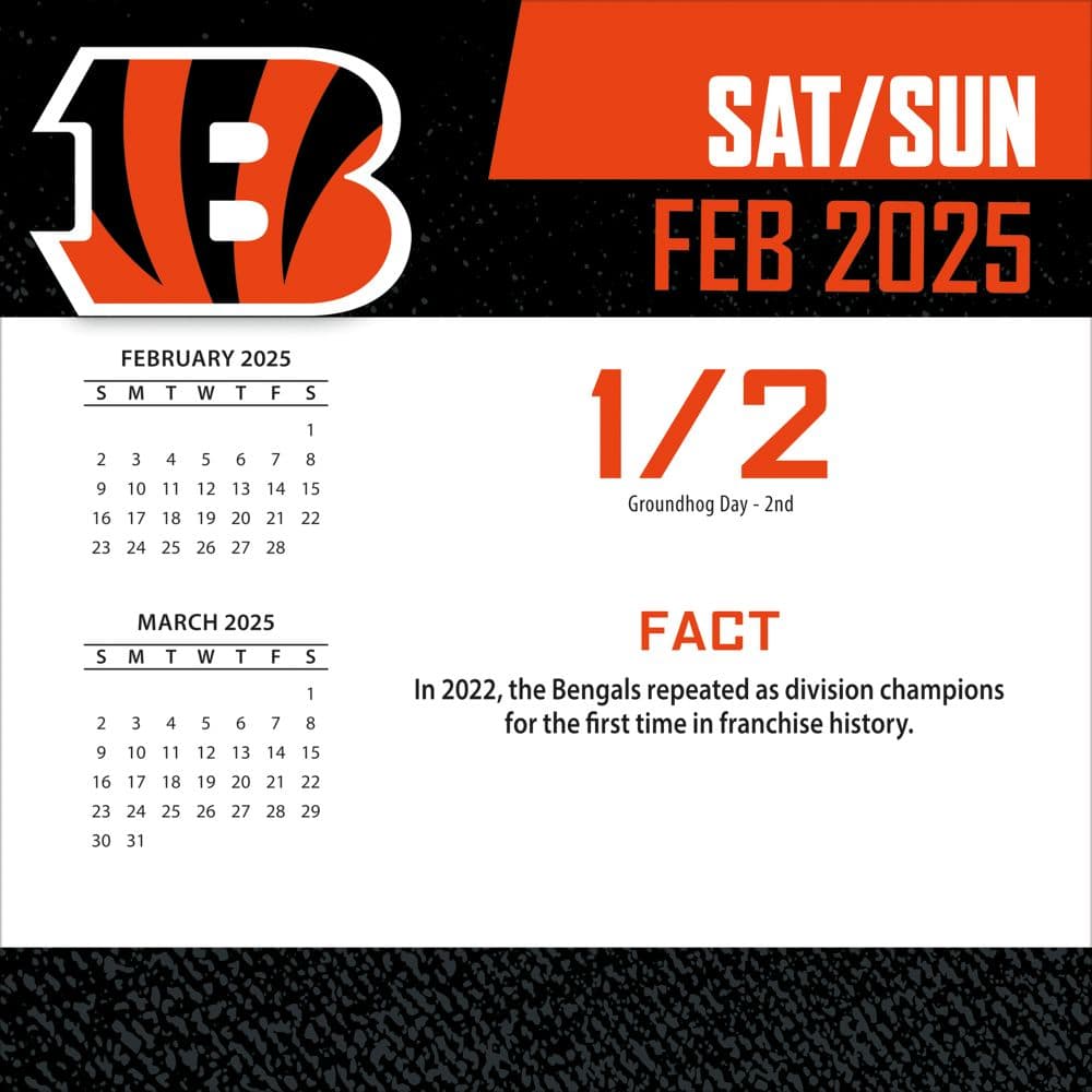 NFL Cincinnati Bengals 2025 Desk Calendar Second Alternate Image