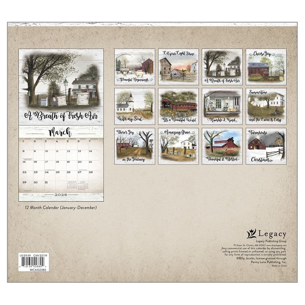 Farmhouse by Billy Jacobs 2026 Wall Calendar First Alternate Image