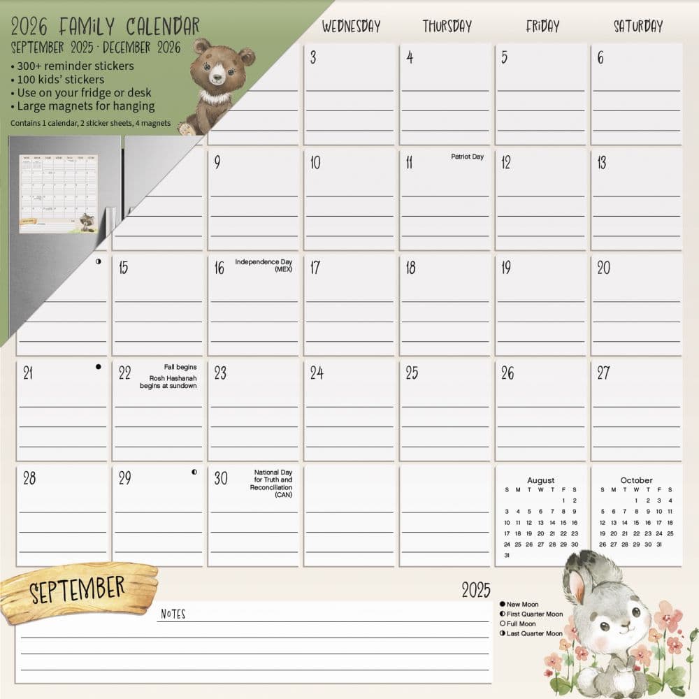 Animals Family 2026 Magnetic Desk Calendar Main Product Image