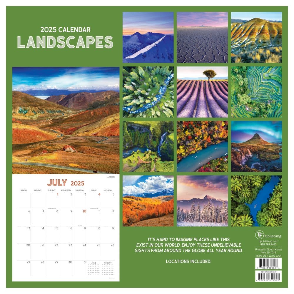 Landscapes 2025 Wall Calendar First Alternate Image