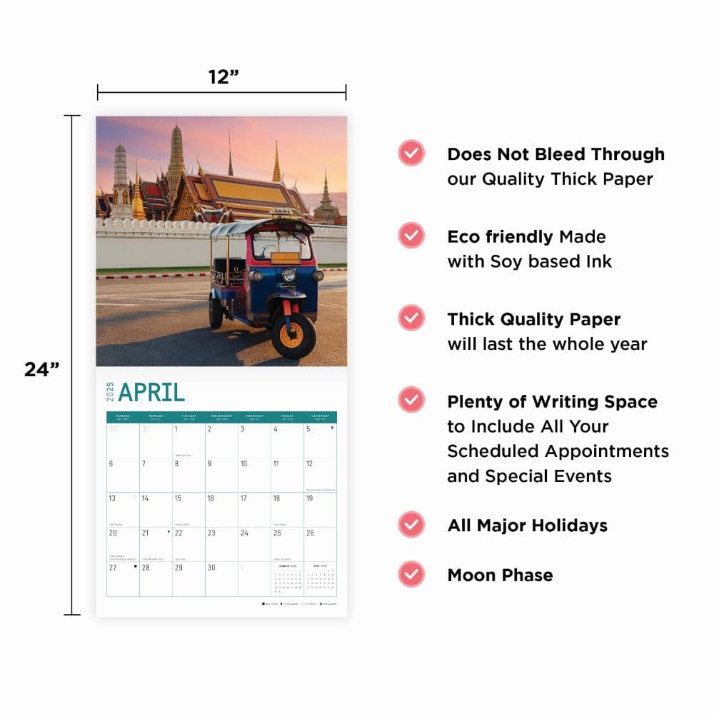 Thailand 2025 Wall Calendar