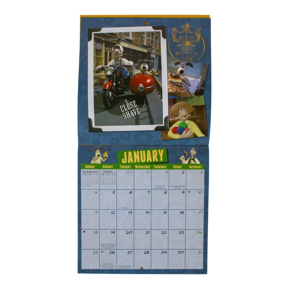 Wallace and Gromit 2026 Mini Wall Calendar Third Alternate Image