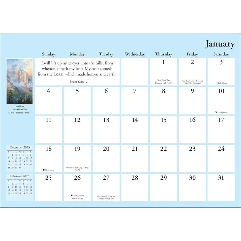 Thomas Kinkade Scripture 2026 Monthly Planner Second Alternate Image