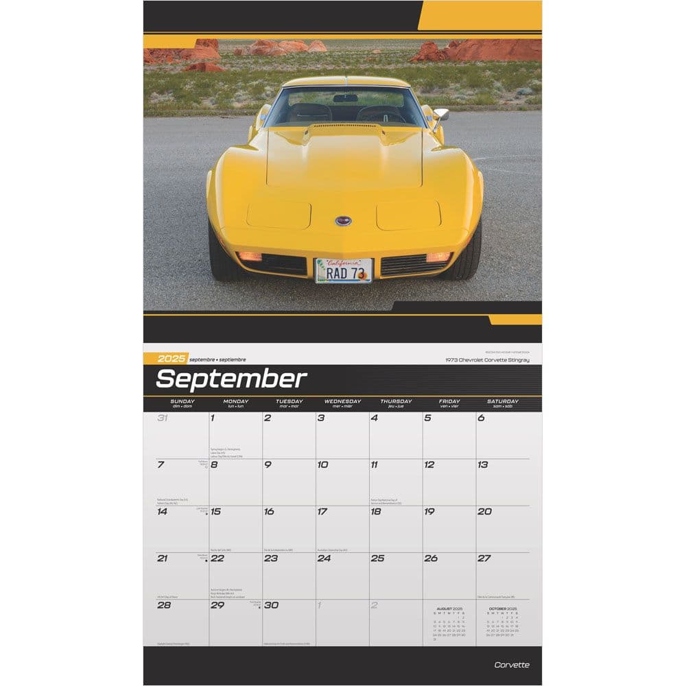 Corvette Deluxe 2025 Wall Calendar - Calendars.com