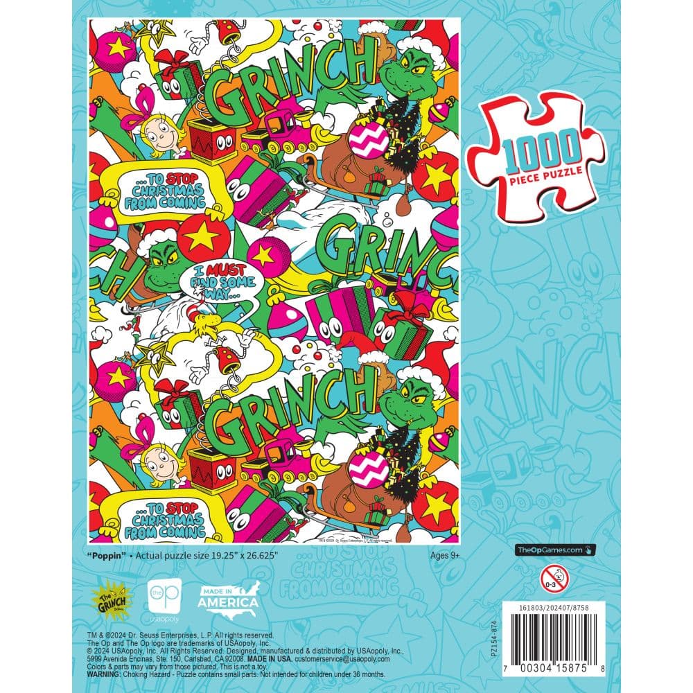 Grinch Poppin 1000 Piece Puzzle Eighth Alternate Image