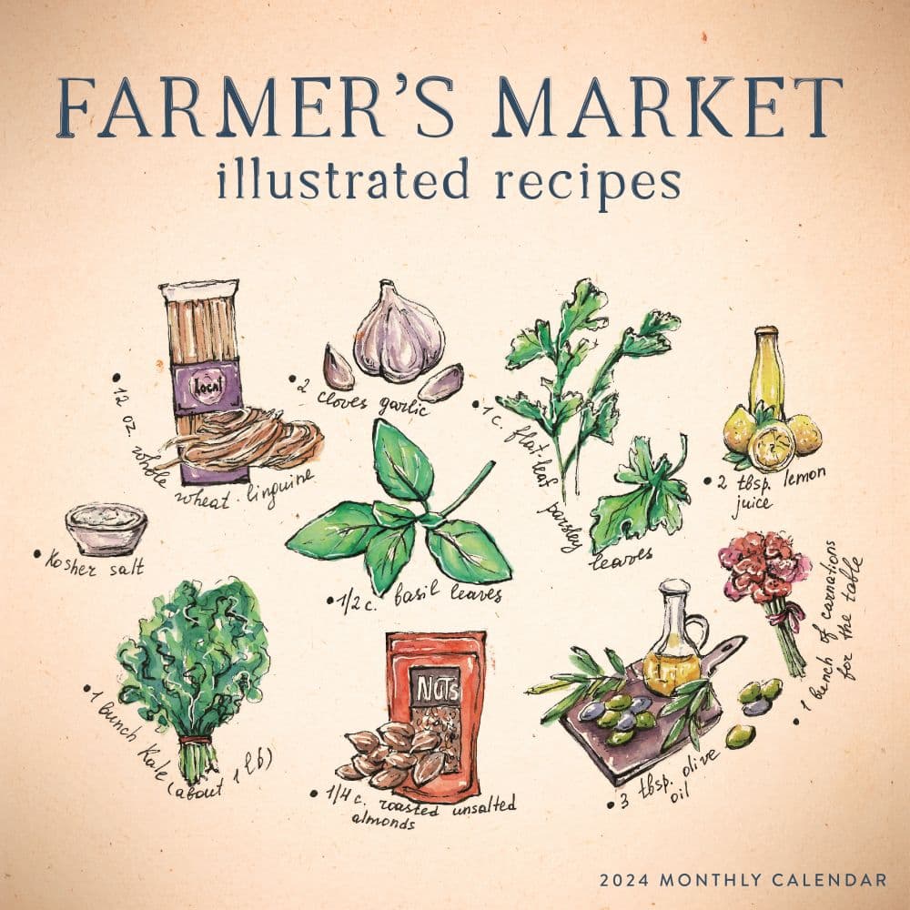 Farmers Market Illustrated Recipes 2024 Wall Calendar Main Product Image width=&quot;1000&quot; height=&quot;1000&quot;