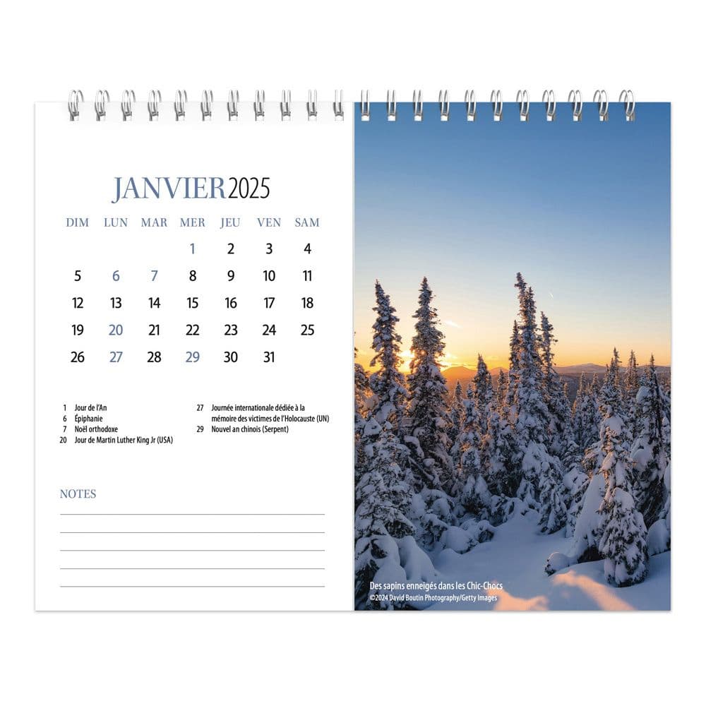 Quebec Double 2025 Easel Desk Calendar French Alternate 1