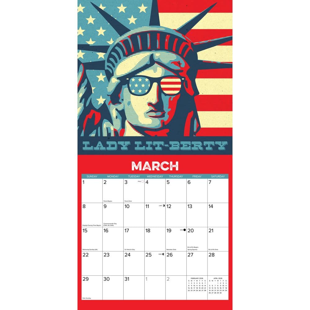 My Favorite Color Is Merica 2026 Wall Calendar Second Alternate Image