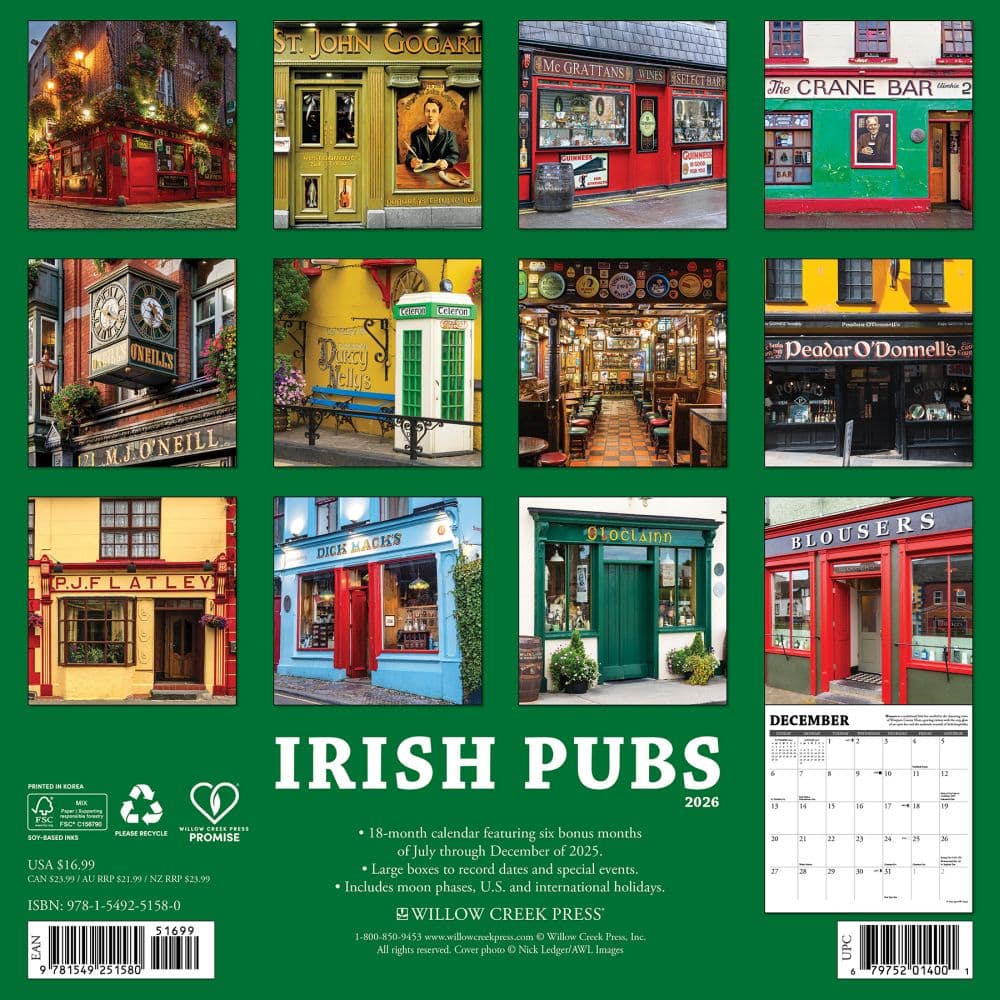 Irish Pubs 2026 Wall Calendar First Alternate Image