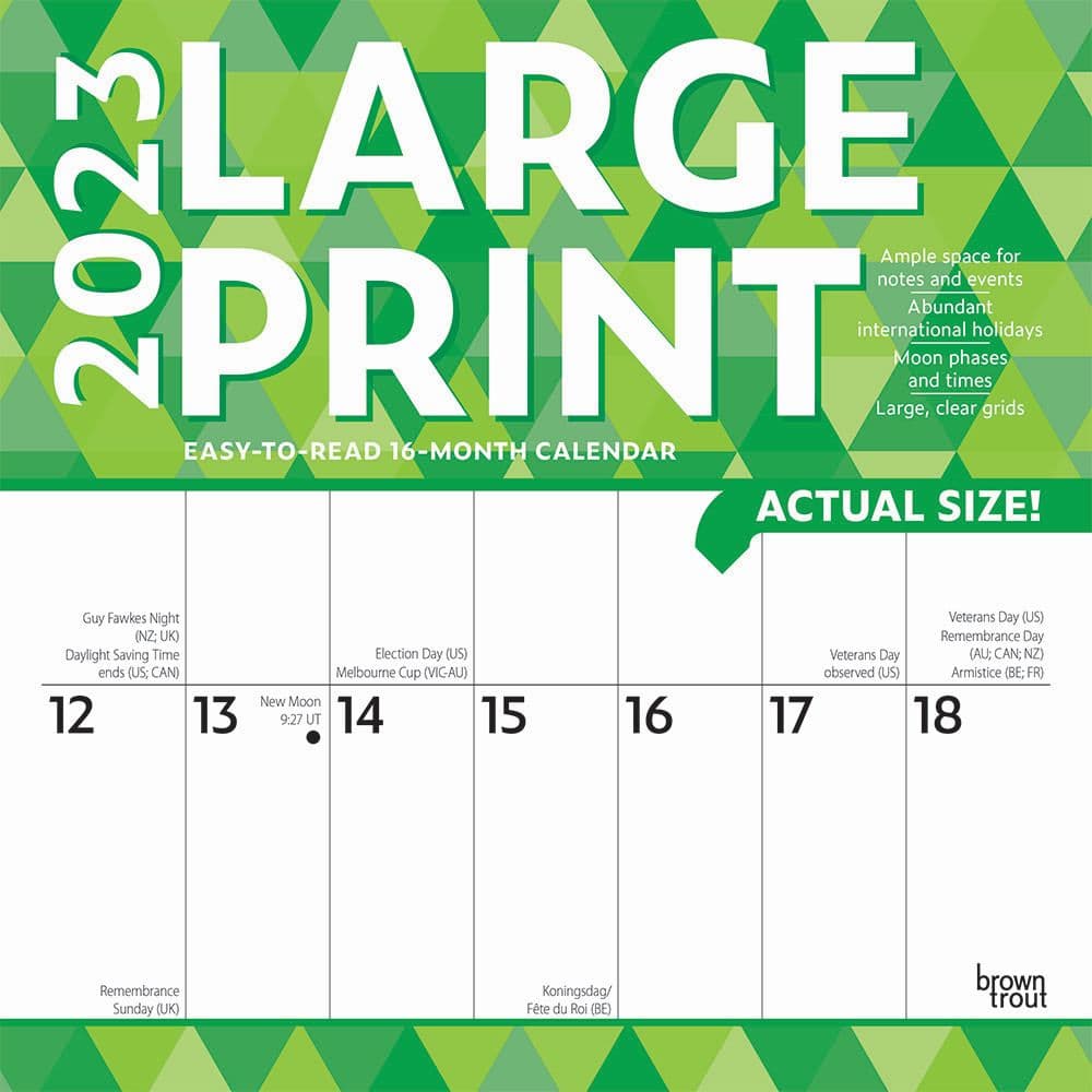 Large Print 2023 Square Wall Calendar - Calendars.com