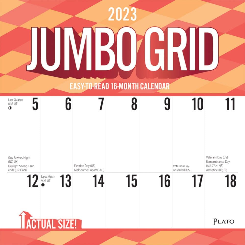 Jumbo Grid Large Print 2023 Wall Calendar - Calendars.com