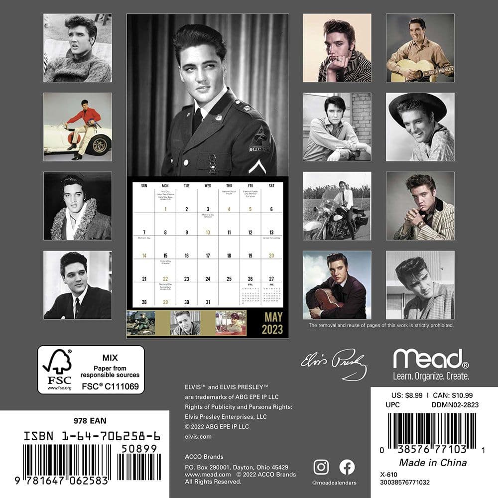 Elvis Presley 2023 Mini Calendar - Calendars.com