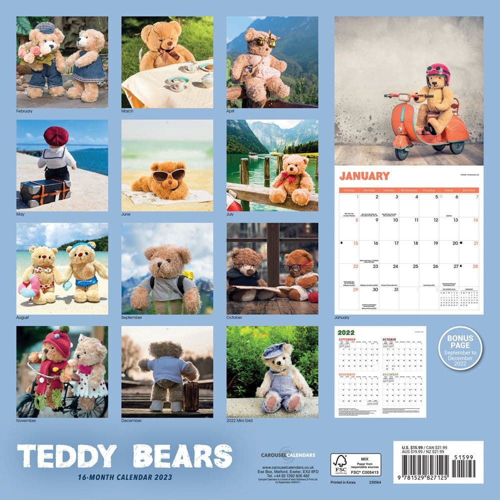 Teddy Bears 2023 Calendar - Calendars.com