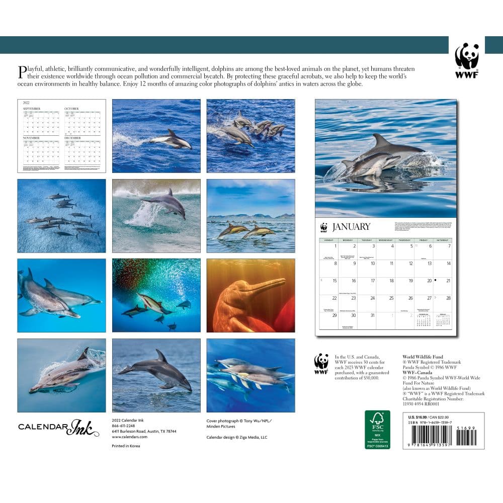 Dolphins WWF 2023 Wall Calendar - Calendars.com