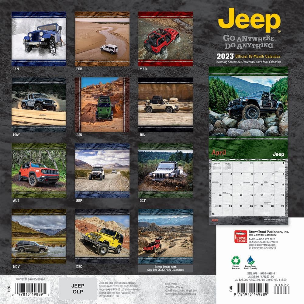 Jeep 2023 Square Wall Calendar 