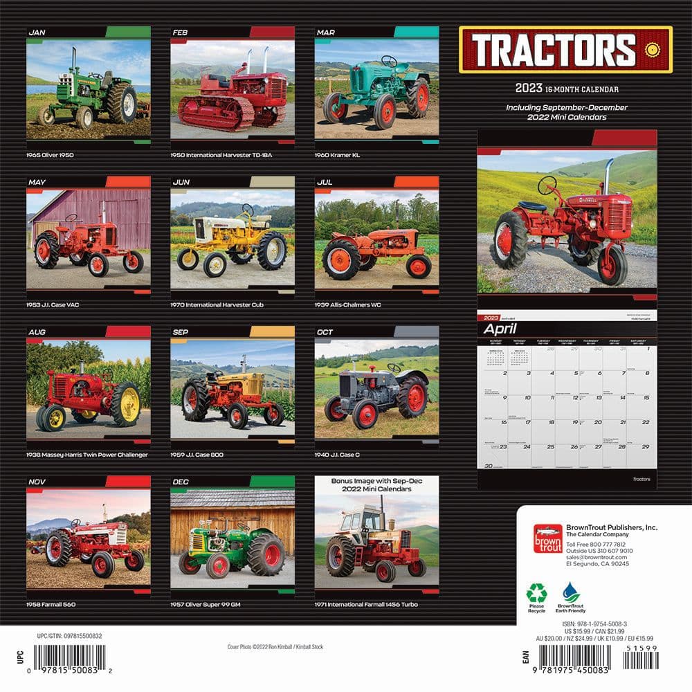 Tractors 2023 wall Calendar - Calendars.com