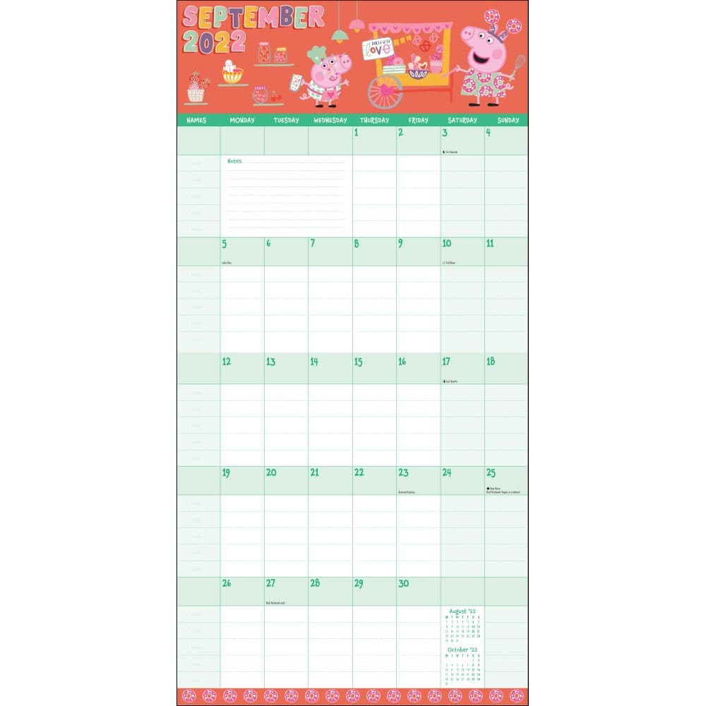 Peppa Pig 2022 2023 Family Calendar - Calendars.com Peppa Pig 2022 2023 Family Calendar - Calendars.com