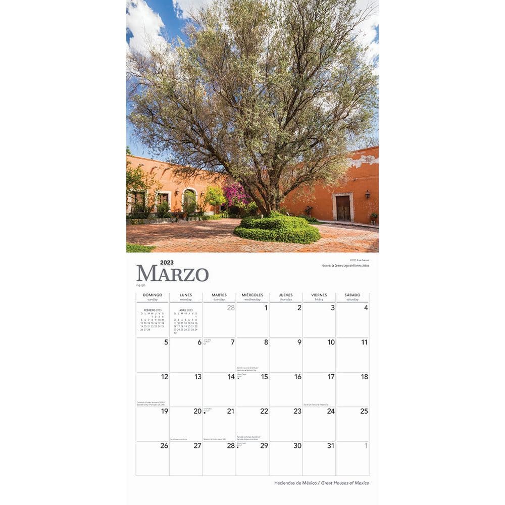 Haciendas De Mexico 2023 Wall Calendar - Calendars.com
