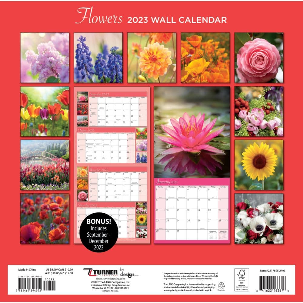 Flowers 2023 Mini Wall Calendar Third Alternate  Image width=&quot;1000&quot; height=&quot;1000&quot;