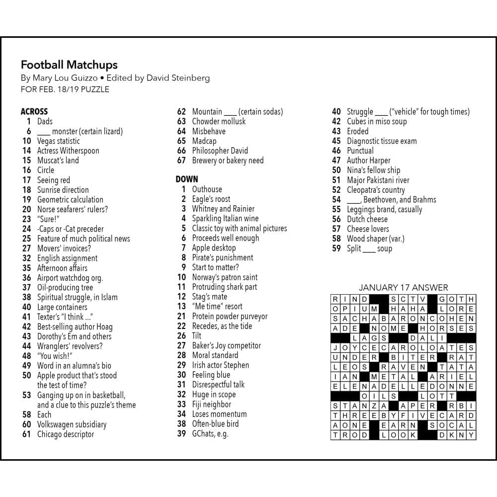 PZ Society Crossword 2023 Desk Calendar
