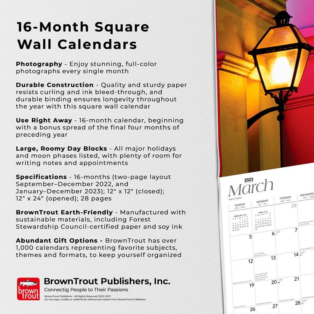 New Orleans 2023 Wall Calendar