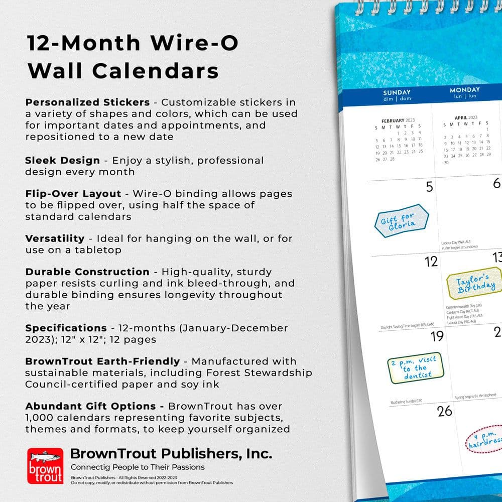 Seaside Currents 2023 Wall Calendar - Calendars.com