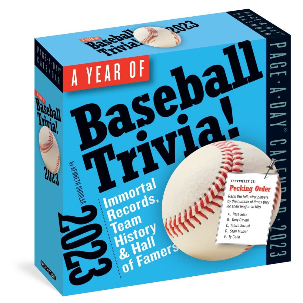 Year Of Baseball Trivia 2023 Calendar Calendars