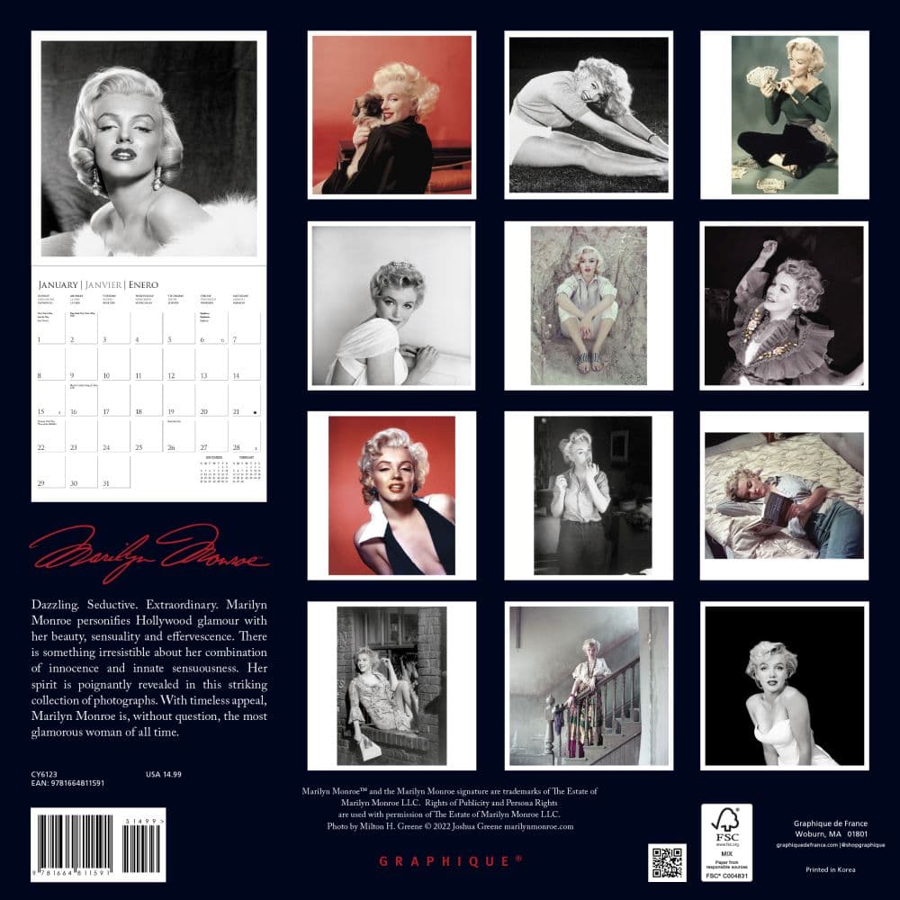 Marilyn Monroe 2023 Wall Calendar - Calendars.com Marilyn Monroe 2023 Wall Calendar - Calendars.com