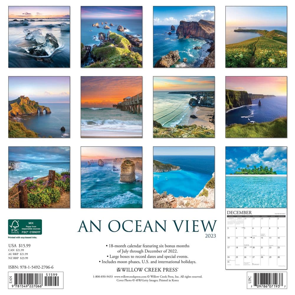Ocean View 2023 Wall Calendar - Calendars.com