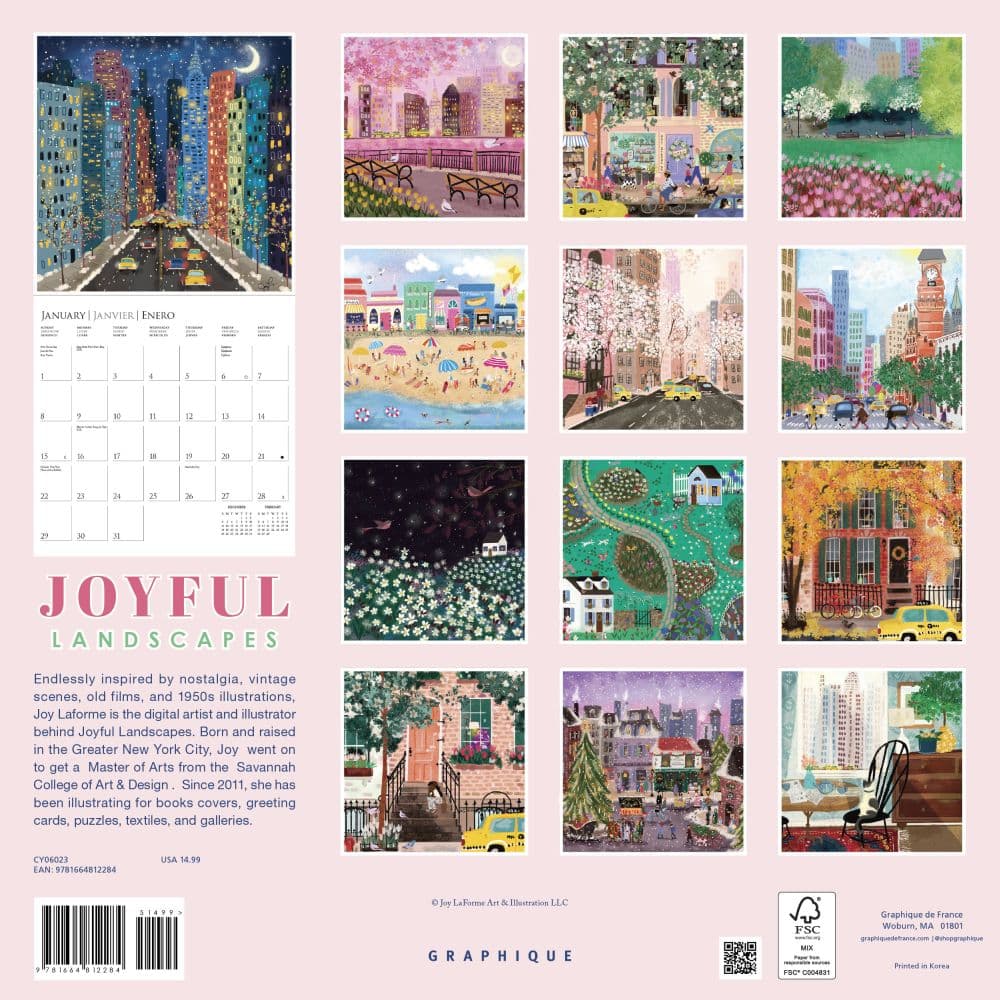 Joyful Landscapes 2023 Wall Calendar