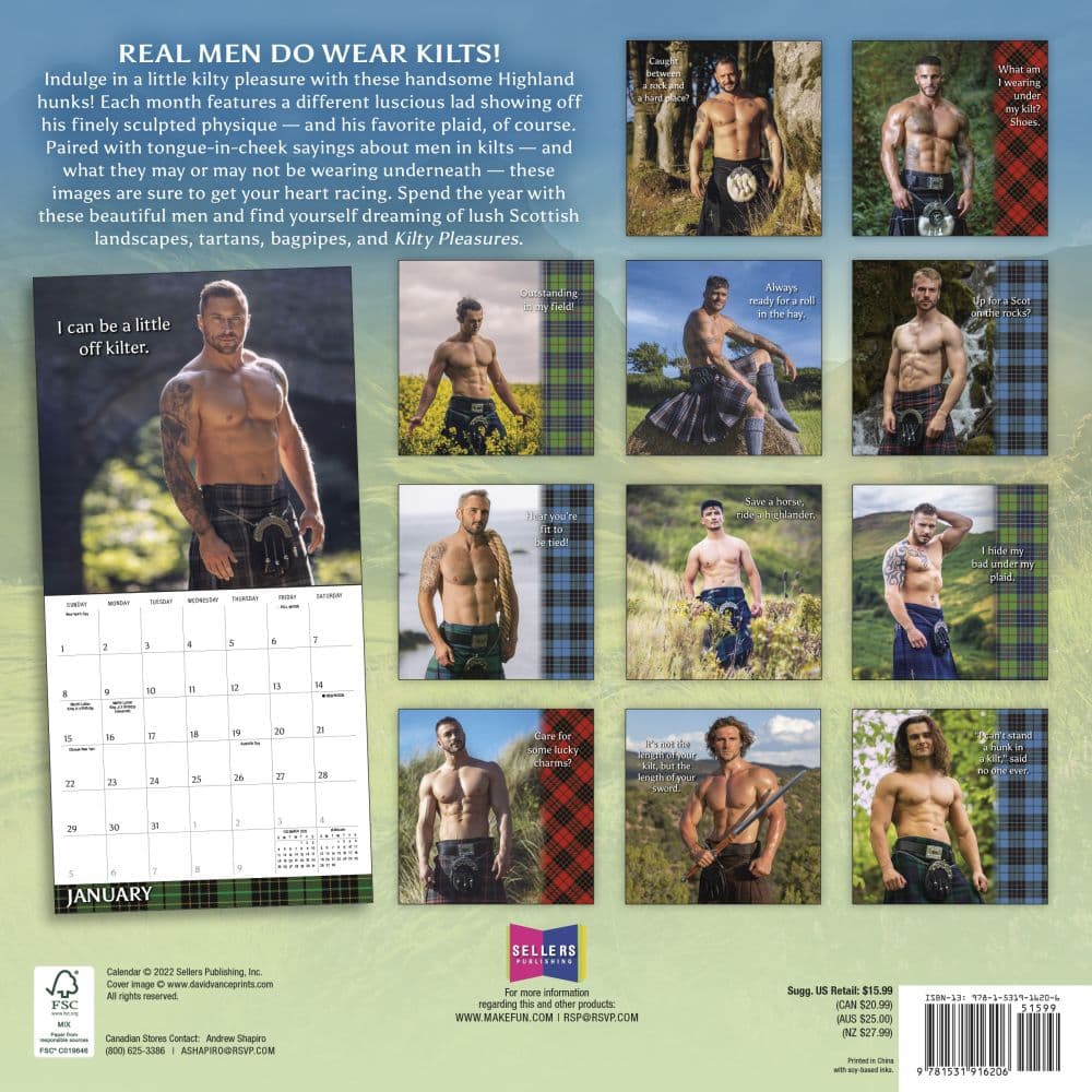 Kilty Pleasures 2023 Wall Calendar - Calendars.com