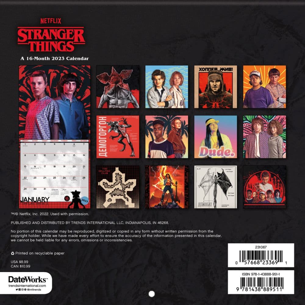 Stranger Things 2023 Mini Wall Calendar - Calendars.com