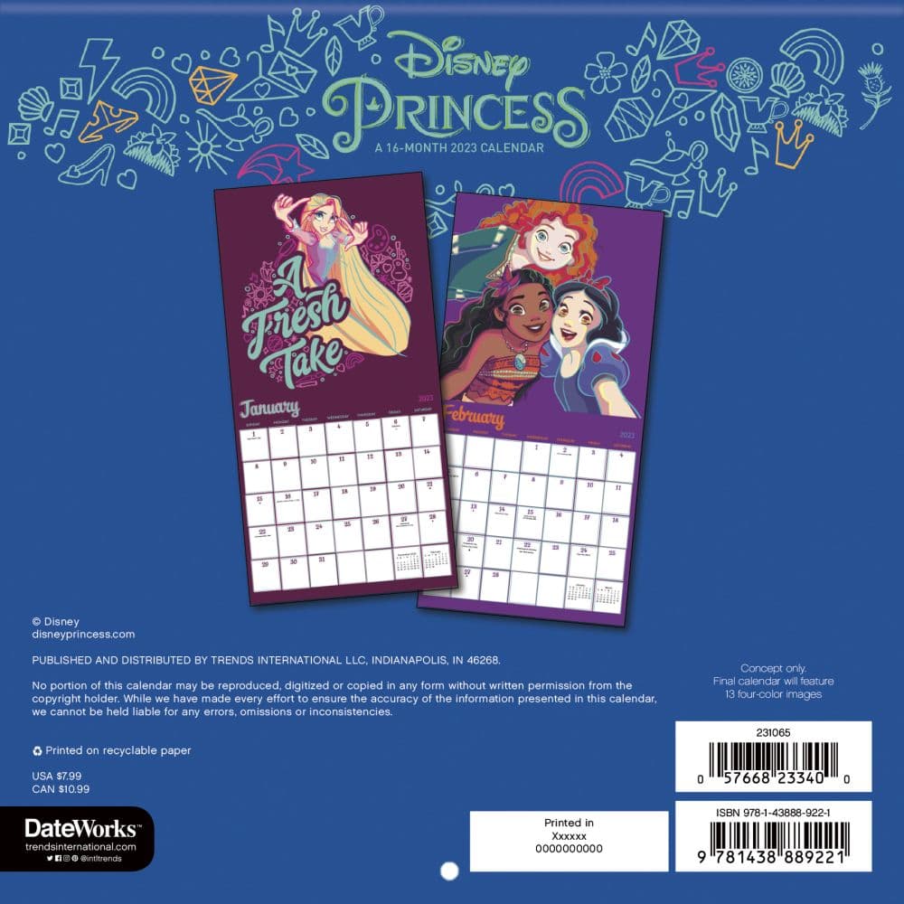 Disney Princess 2023 Mini Wall Calendar - Calendars.com