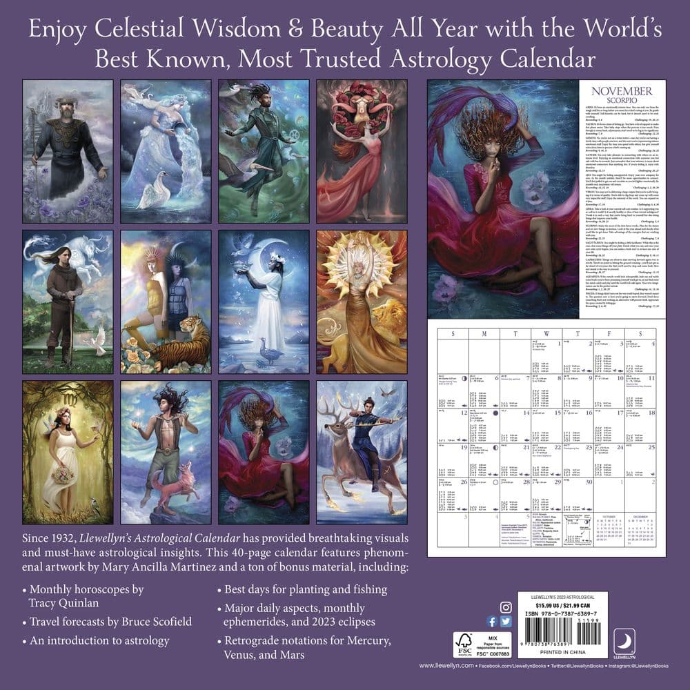 Astrological 2023 Wall Calendar