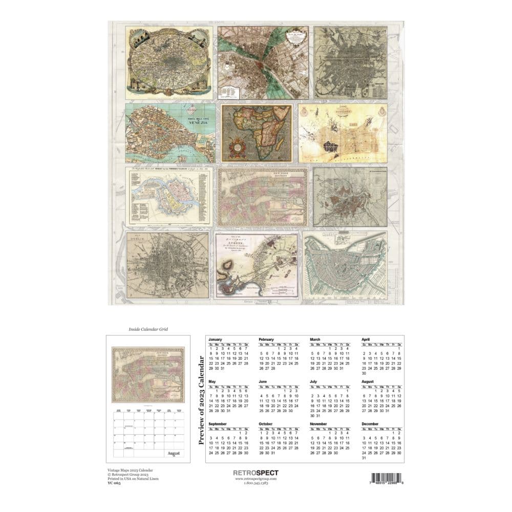 Vintage-Maps-Poster-2023-Wall-Calendar - Calendars.com