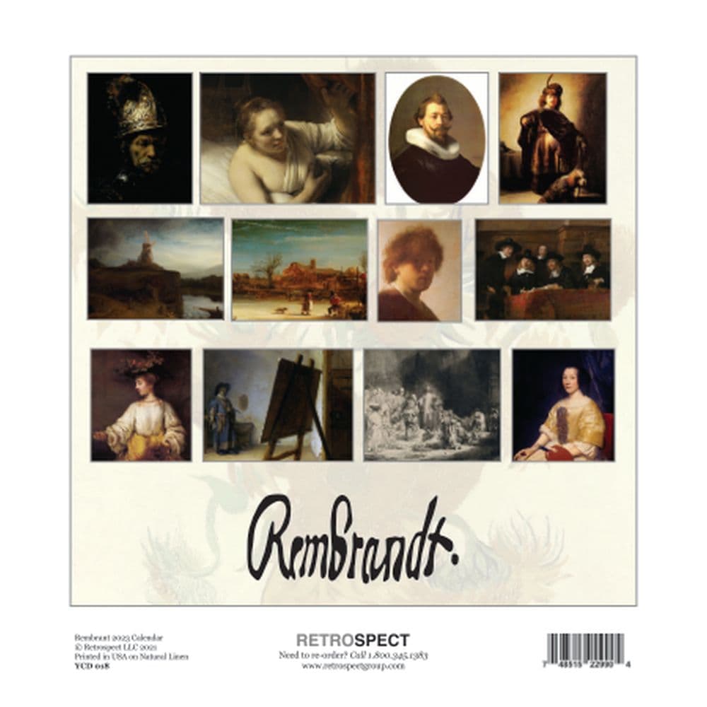 Retrospect Group Rembrandt 2023 Easel Calendar