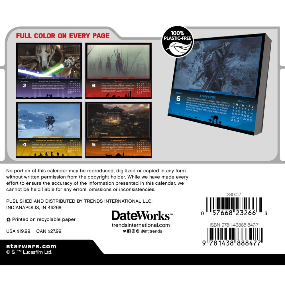 Star Wars 2023 Desk Calendar - Calendars.com