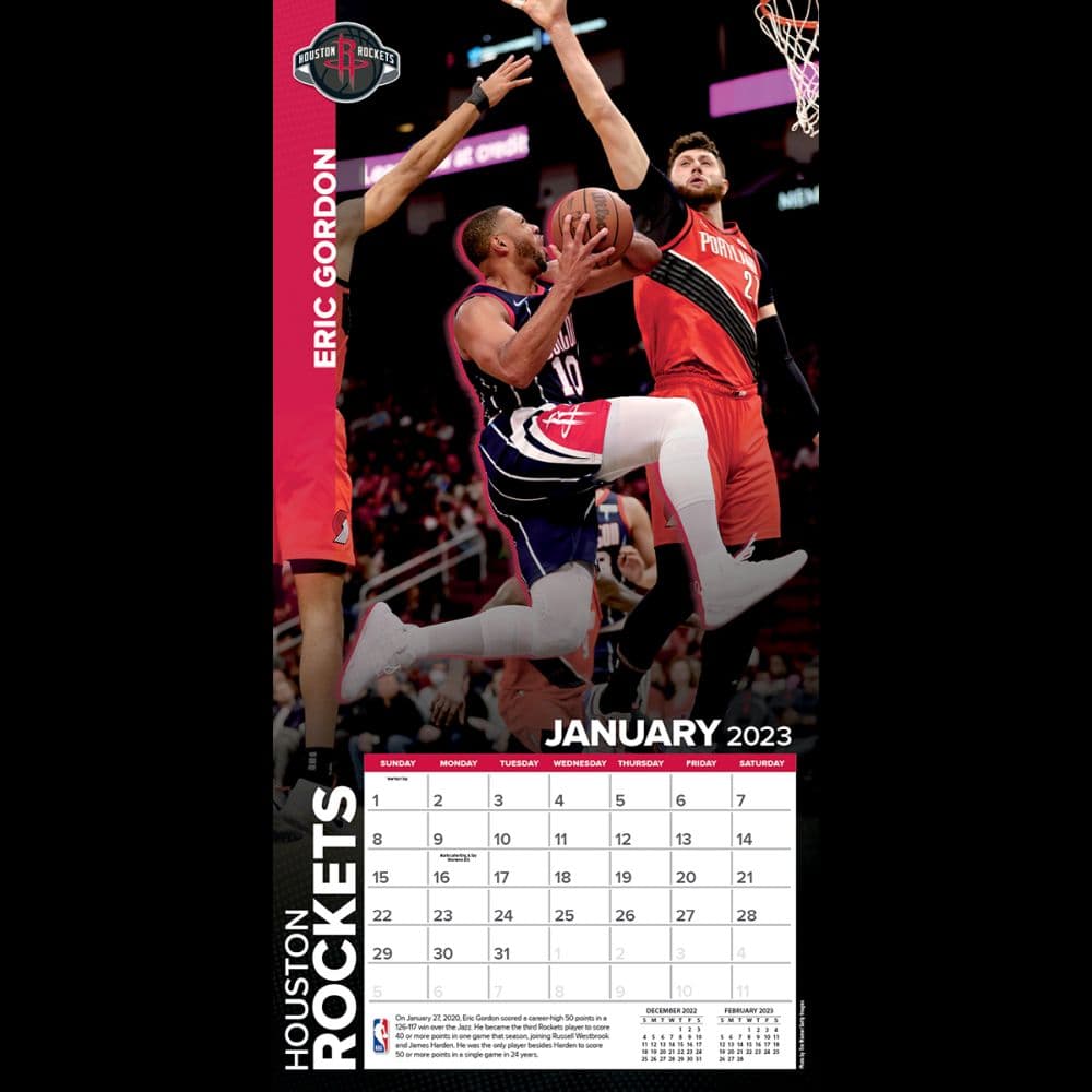 NBA Houston Rockets 2023 Wall Calendar