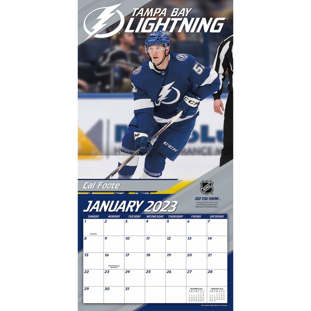 NHL Tampa Bay Lightning 2023 Wall Calendar 