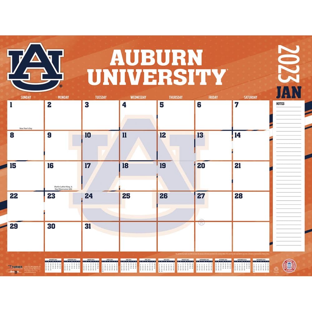 Auburn Tigers 2023 Desk Pad Calendar - Calendars.com Auburn Tigers 2023 Desk Pad Calendar - Calendars.com