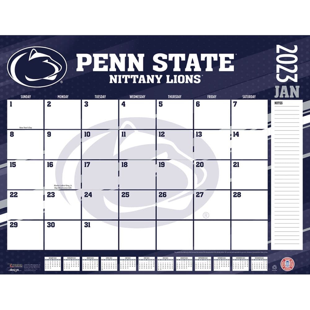 Nittany Lions 2023 Desk Pad Calendar - Calendars.com