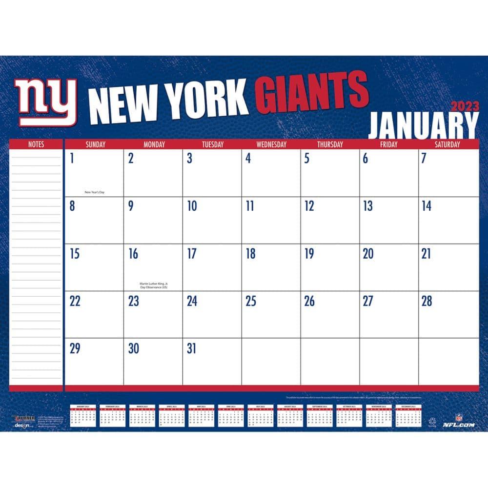 NFL New York Giants 2023 Desk Pad 