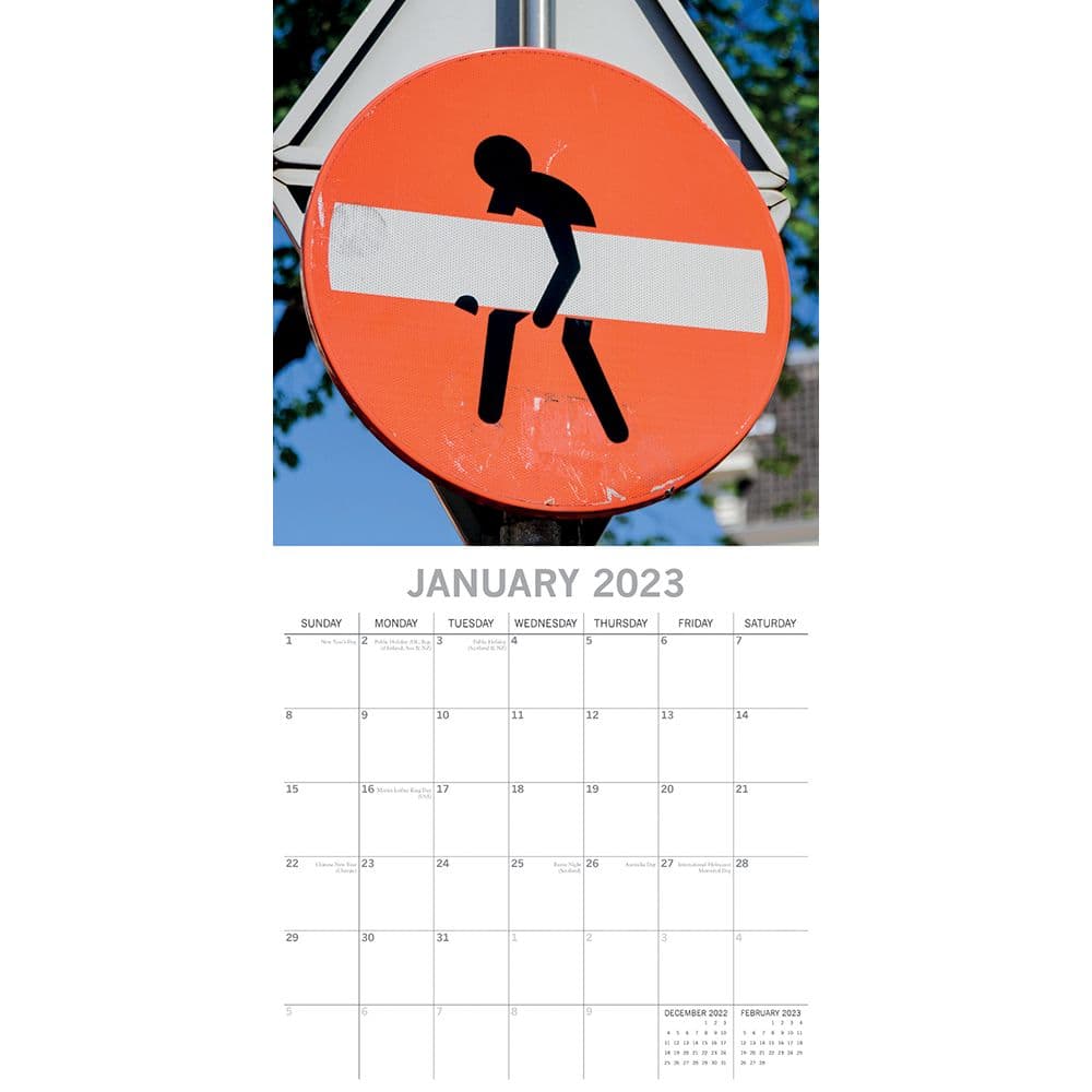 Hilarious Road Signs 2023 Wall Calendar - Calendars.com