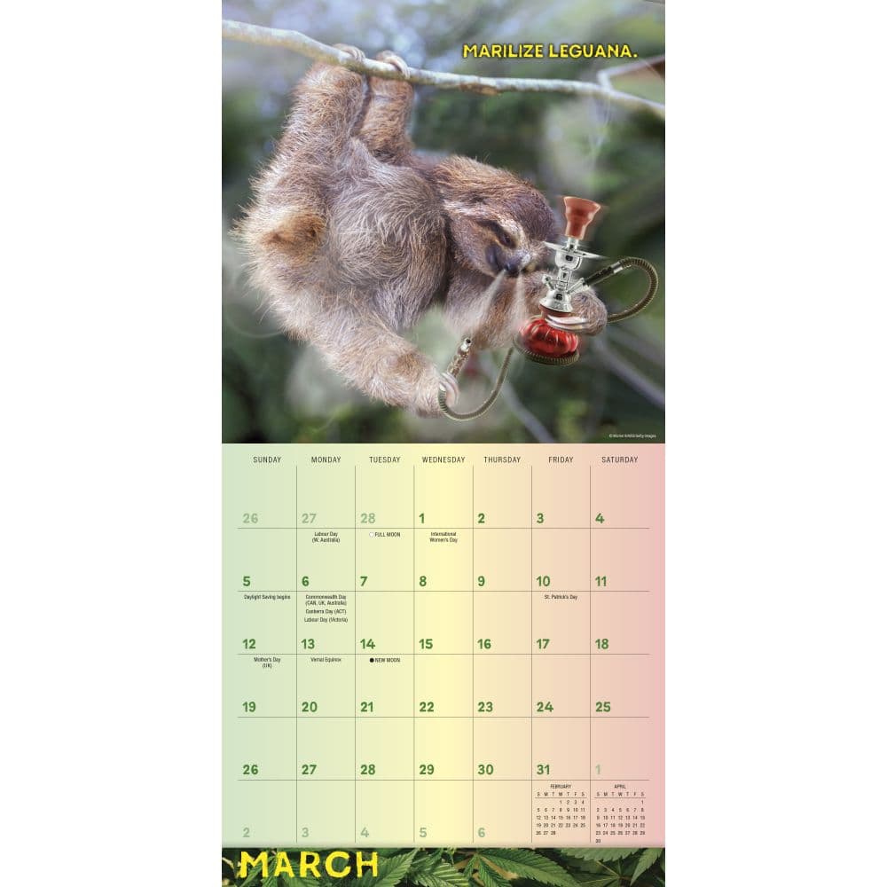 Stoner Sloths 2023 Wall Calendar